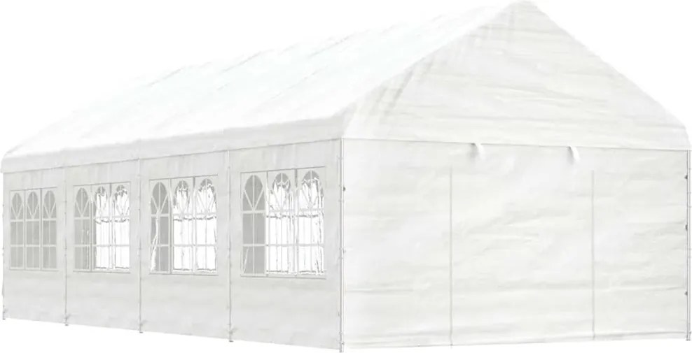 vidaXL fehér polietilén pavilon tetővel 8,92 x 4,08 x 3,22 m