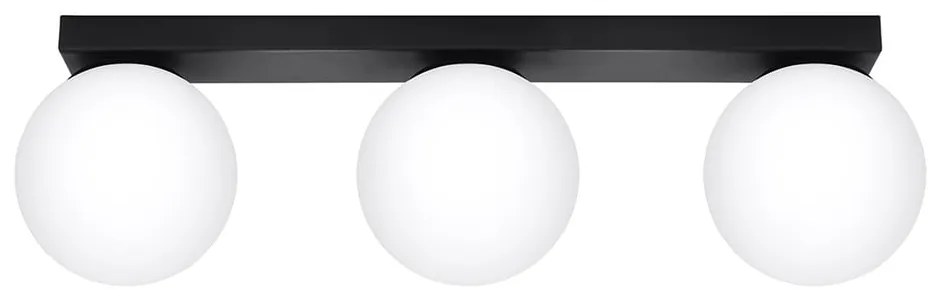 Fekete mennyezeti lámpa üveg búrával ø 12 cm Umerta – Sollux