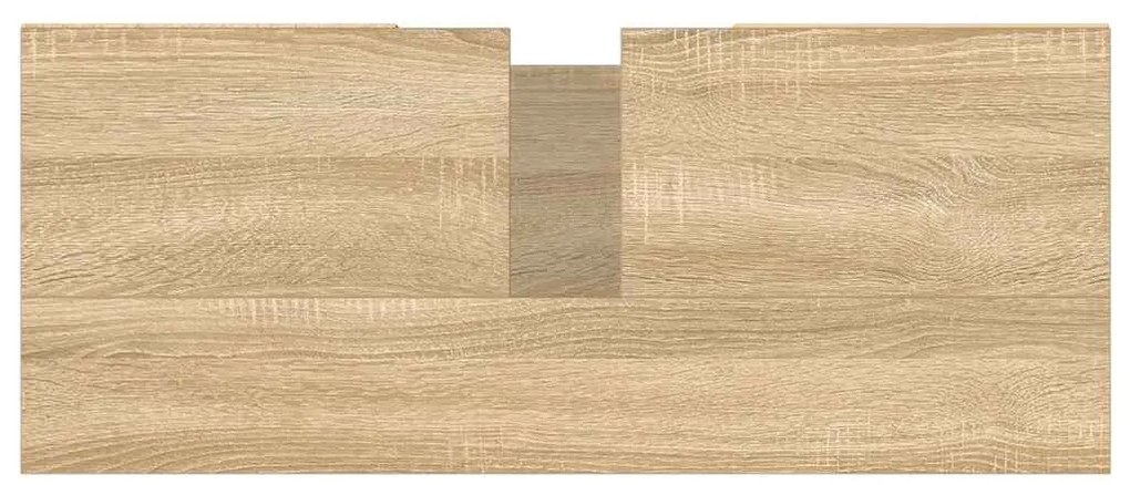 sonoma tölgy színű szerelt fa mosdószekrény 80 x 33 x 60 cm
