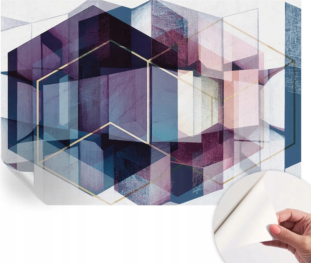 Öntapadós fotótapéta falra 3D Loft Geometrikus kockák 152x104