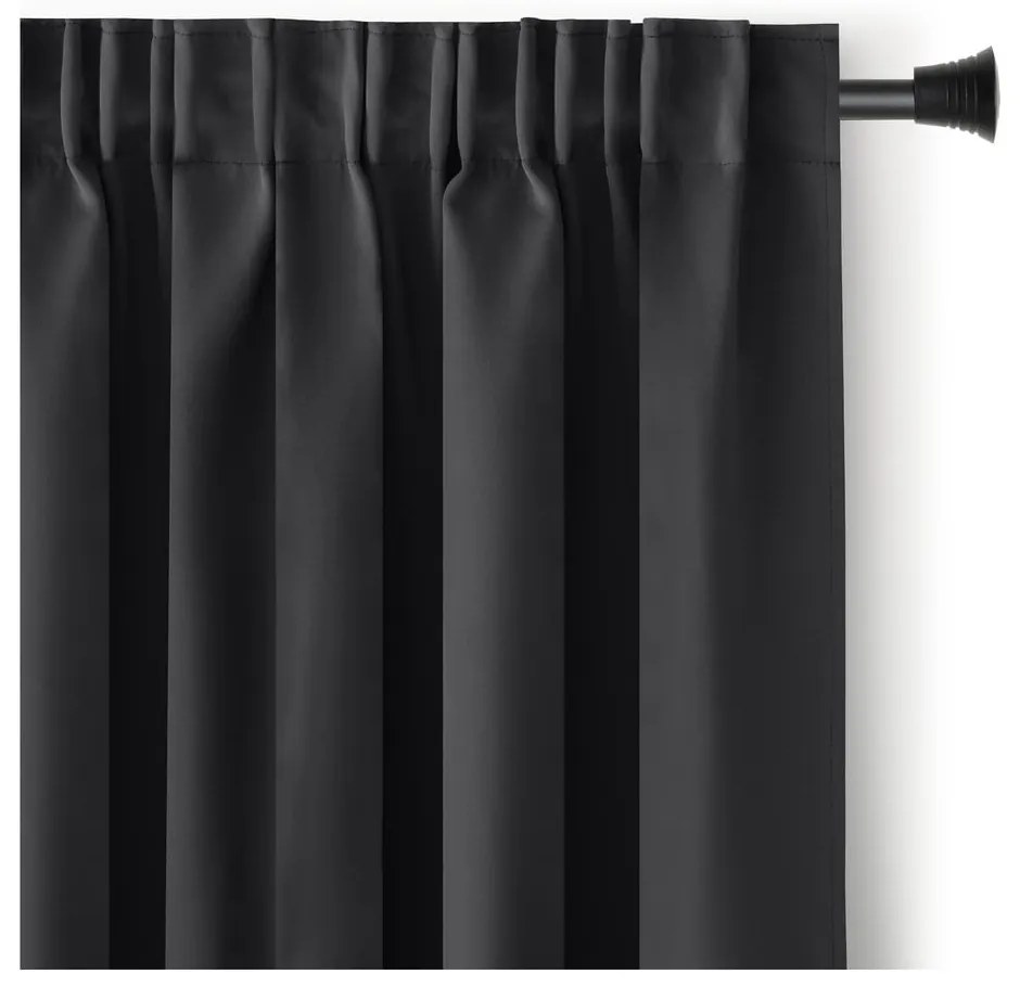 Fekete sötétítő termo függöny 140x245 cm Pleat – Restilo
