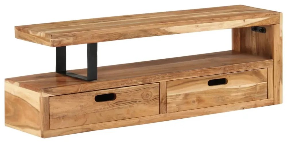 tömör akácfa TV-állvány (118-200) x 30 x 40 cm