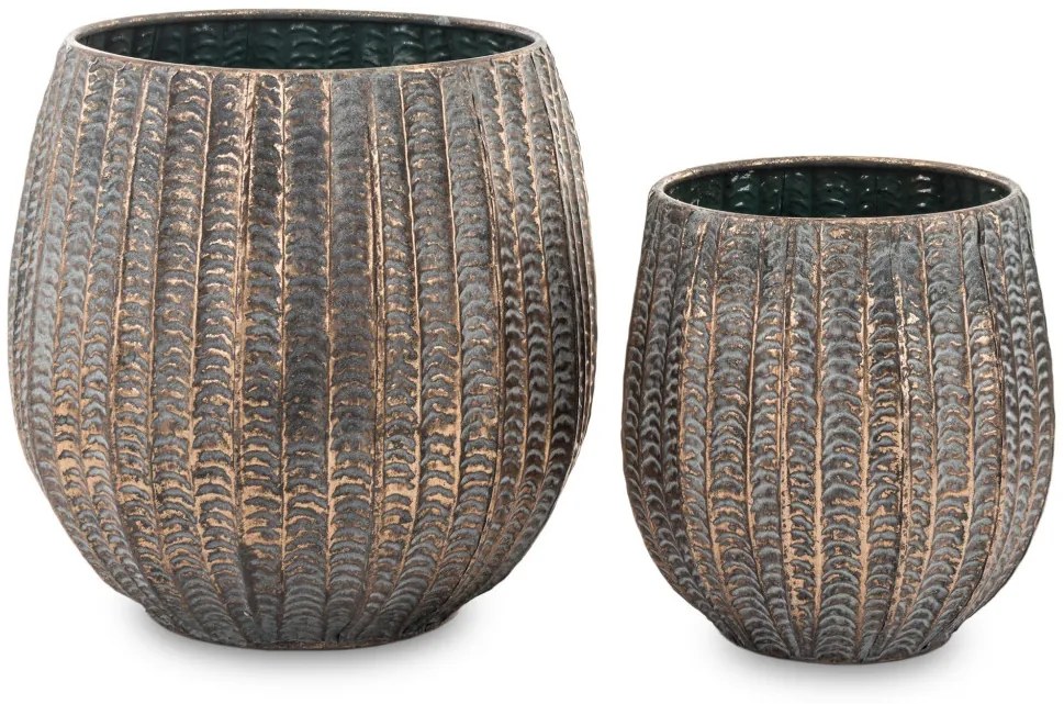 2 db-os borítókészlet, réz fém, fekete, 36x31x31, 28x23x23cm