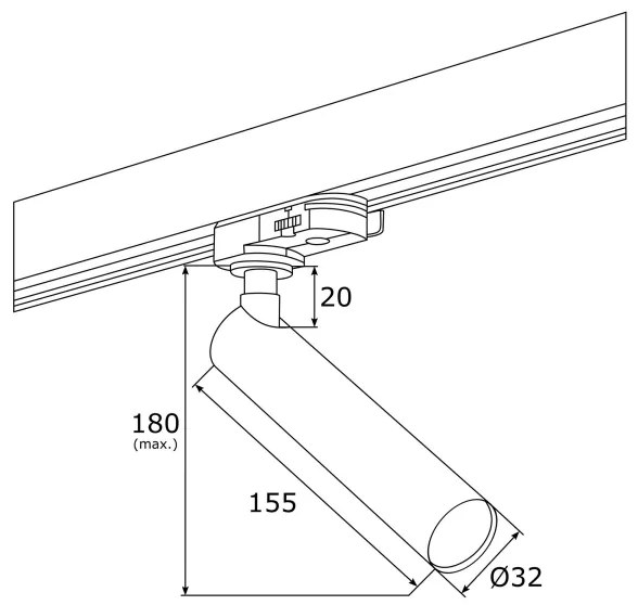 Argon 4355 - ELBRUS LED 4,5W/230V fekete LED spot sínrendszerhez