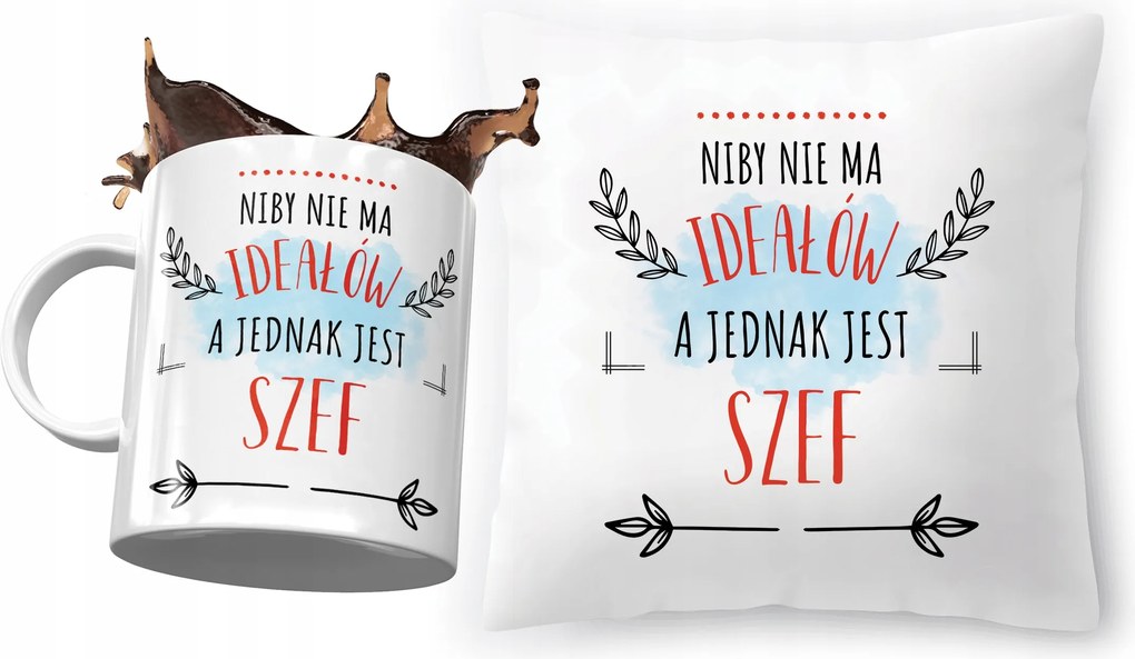 Főnök szett Párna Ajándék bögre fényképes nyomtatással