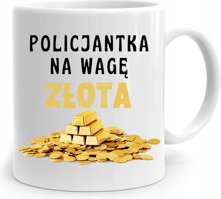 Rendőrnői Bögre Arany Mérleggel, fényképes nyomtatással