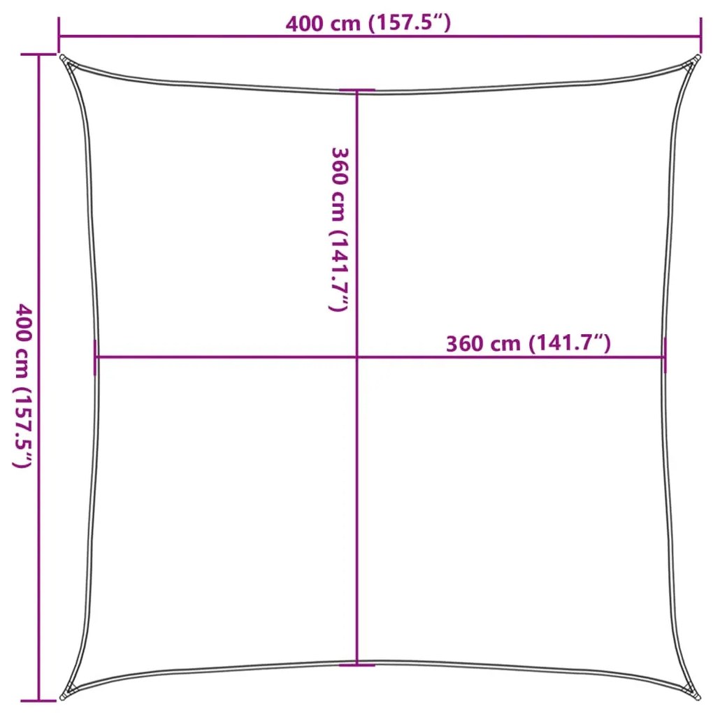 bézs HDPE napvitorla 160 g/m² 4 x 4 m