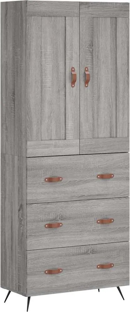 vidaXL szürke sonoma szerelt fa magasszekrény 69,5 x 34 x 180 cm
