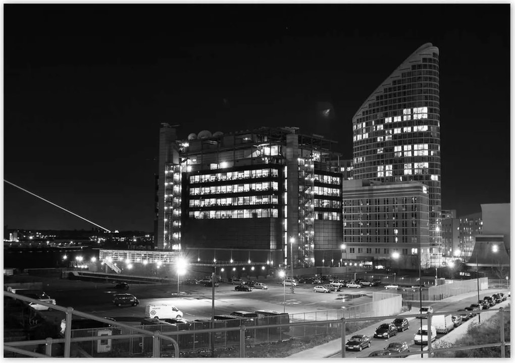 Poszterek 100x70 A felhőkarcolók szépen világítanak