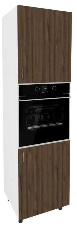 Benita Magas konyhaszekrény Bronz Tölgy-Fehér 60x57x210 cm N
