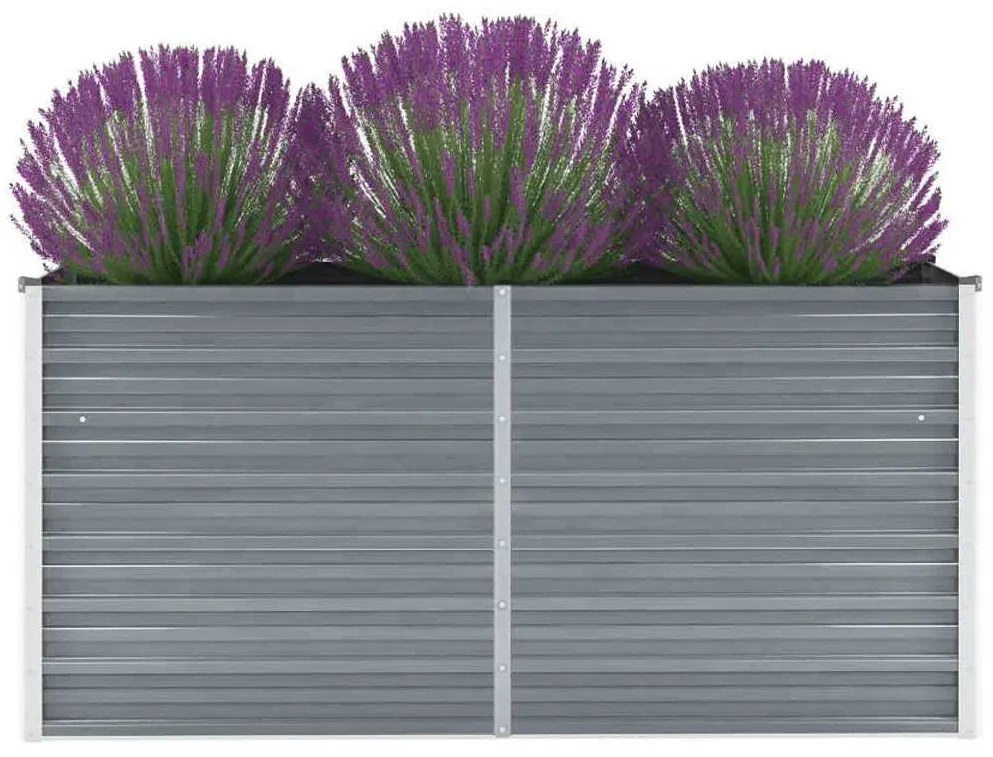 vidaXL szürke horganyzott acél kerti magaságyás 160 x 40 x 77 cm