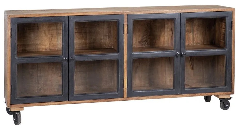 Natúr színű mangófa tálalószekrény 160x71 cm – Ixia