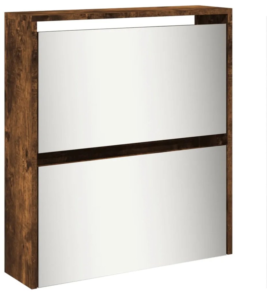 füstös tölgy 5 szintes cipőszekrény tükörrel 63 x 17 x 169,5 cm