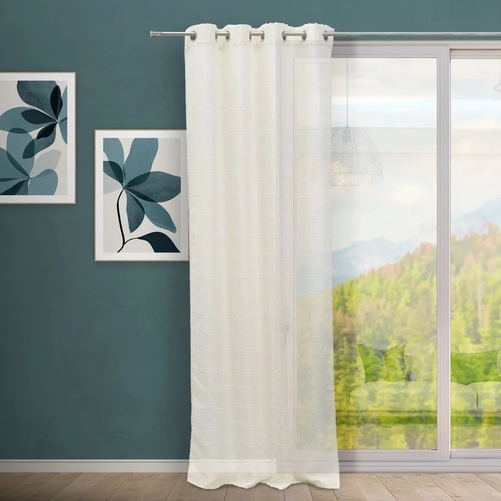 Fehér-bézs lenkeverék függöny 140x260 cm Nodes – Casa Selección