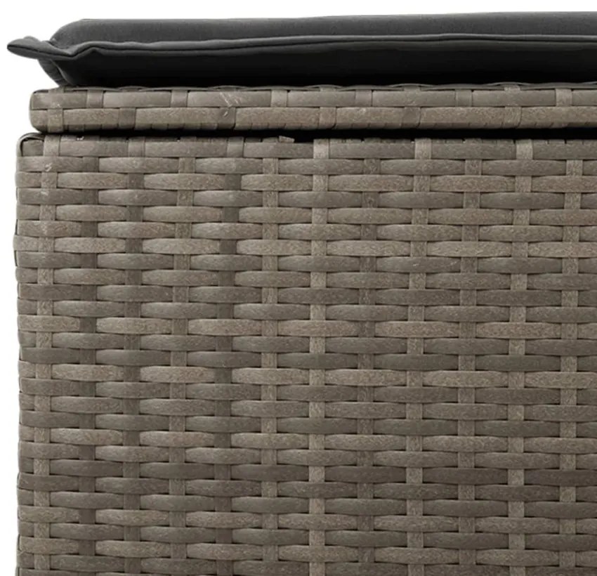 szürke polyrattan kerti szék párnával 55 x 55 x 37 cm