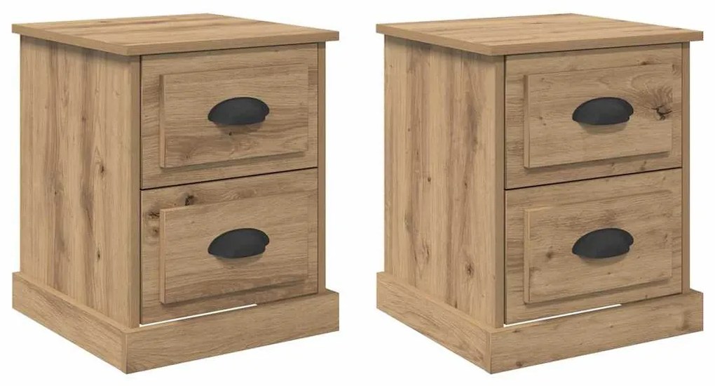 Éjjeliszekrény 2 pcs kézműves tölgy 39 x 39 x 47.5 cm Faanyag