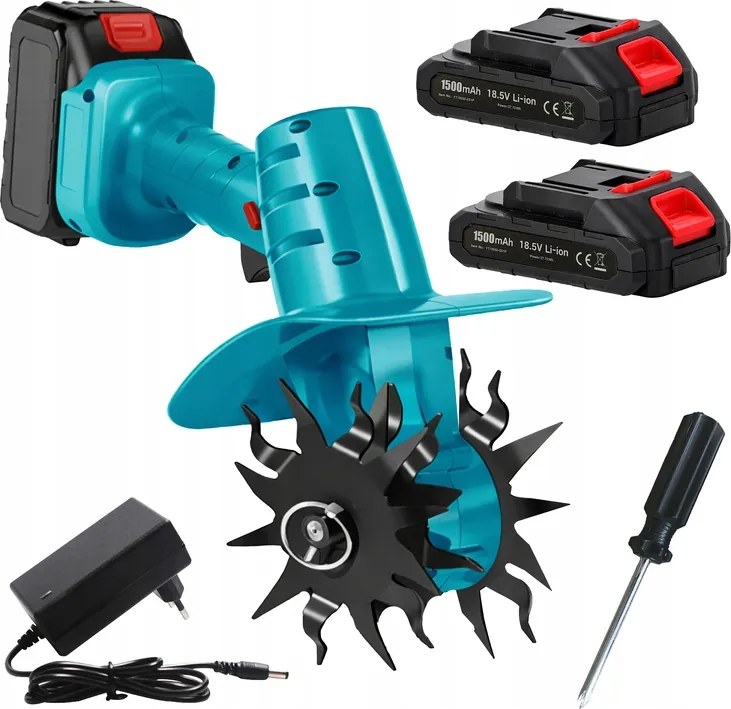 Talajmaró Akkumulátoros kultivátor Kerti Talajhoz 2 Penge 2xAku