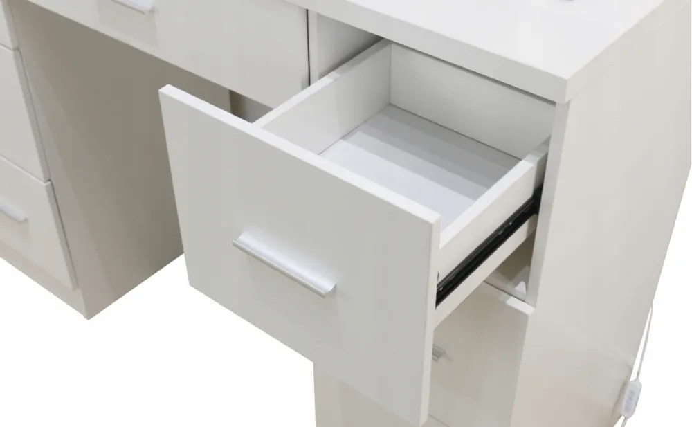 Nagy öltözőasztal fehér, világítással 80 x 40 x 110cm