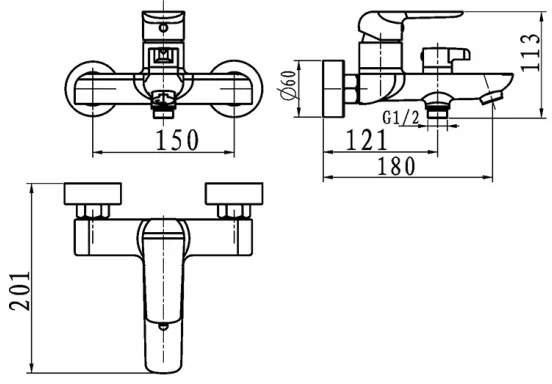 Novaservis - NOBLESS TINA kádcsaptelep fekete