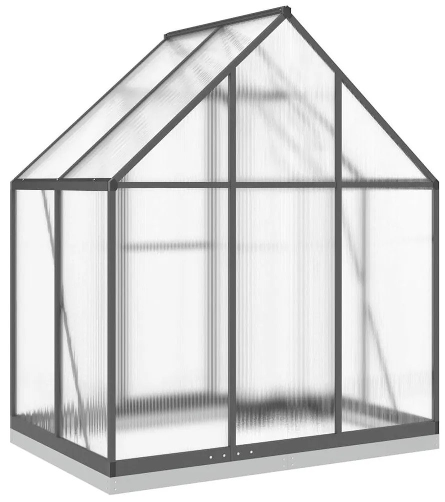 antracitszürke alumínium melegház alapvázzal 169 x 114 x 202 cm