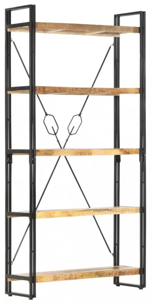 5-szintes tömör mangófa könyvespolc 90 x 30 x 180 cm