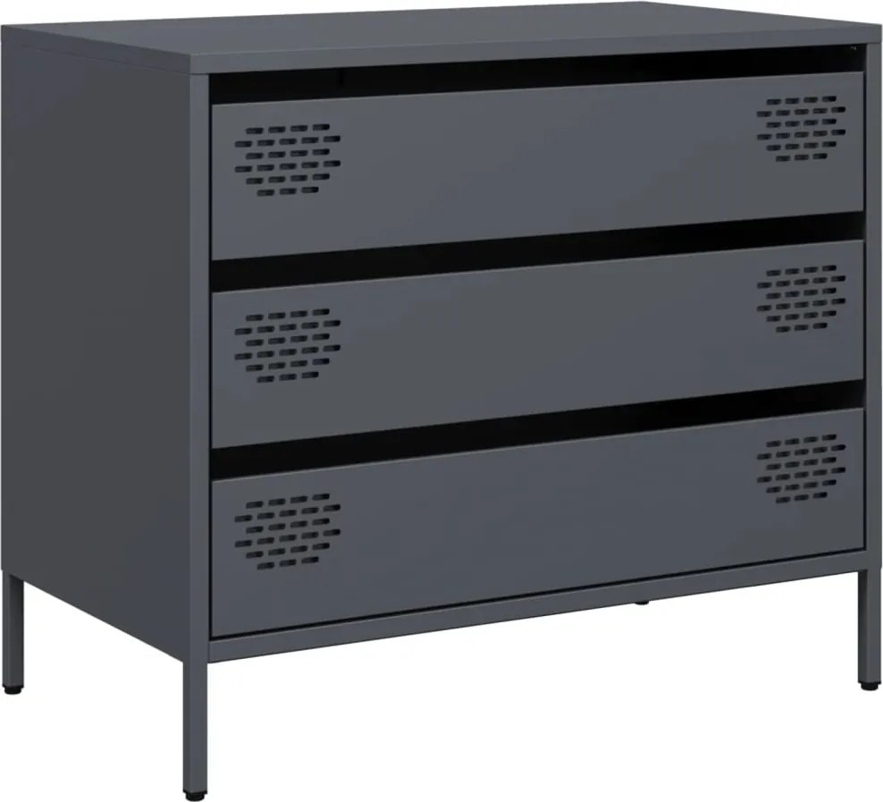 vidaXL antracit hidegen hengerelt acél tálalószekrény 68x39x58,5 cm