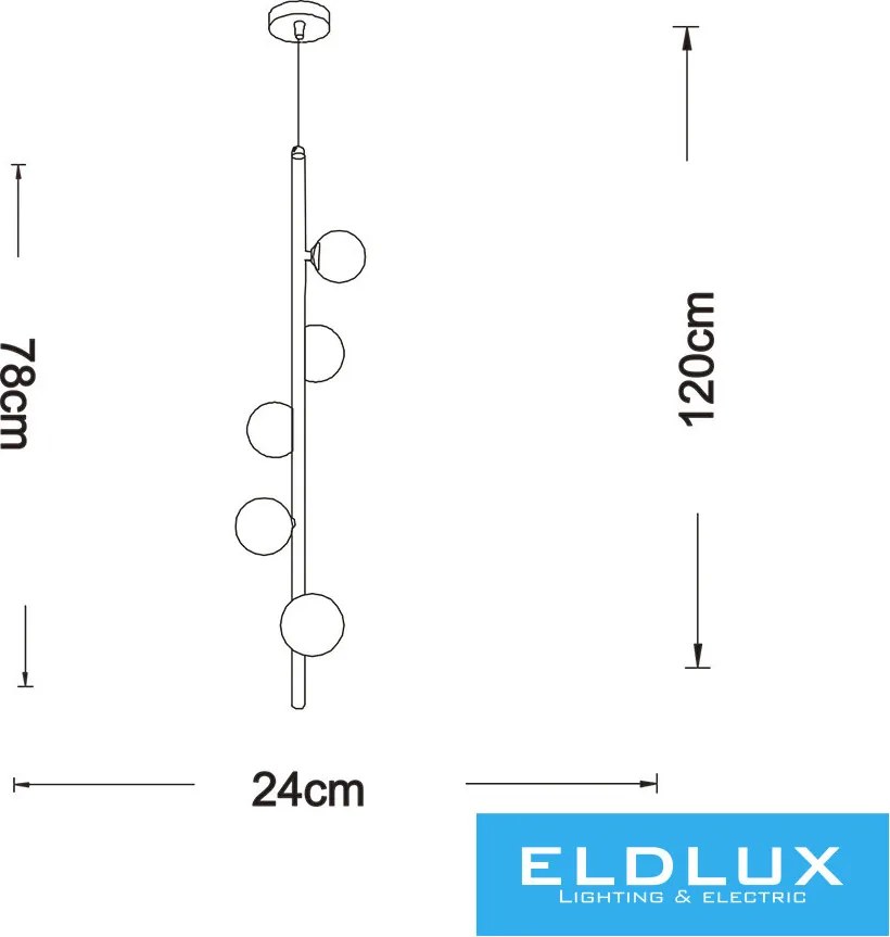 ELDLUX A95 Többágú Függesztett Lámpa IP20