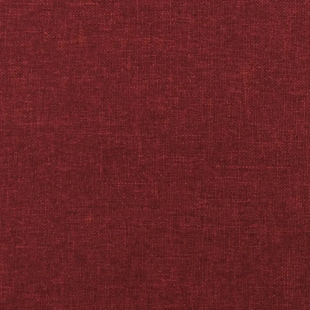 bordó szövet és műbőr lábzsámoly 45x29,5x35 cm
