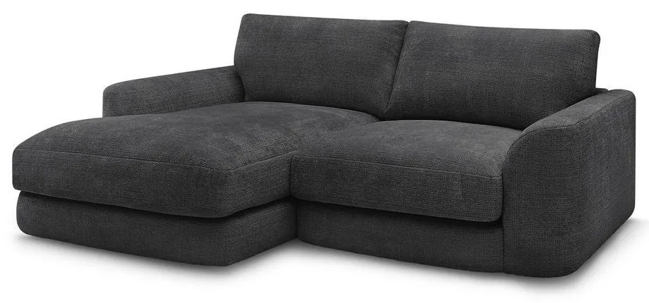 Fekete zsenília sarokkanapé (bal oldali-heverő résszel) Leonore – Bobochic Paris