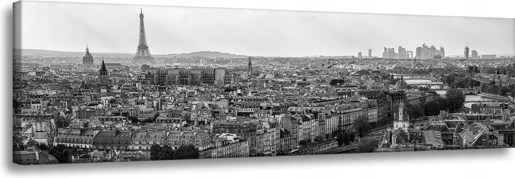 Vászonkép Építészet Párizs fekete-fehér 150X50 cm