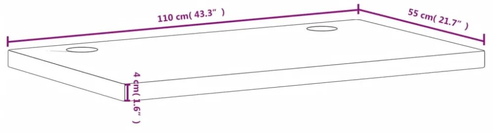 tömör bükkfa íróasztallap 110 x 55 x 4 cm