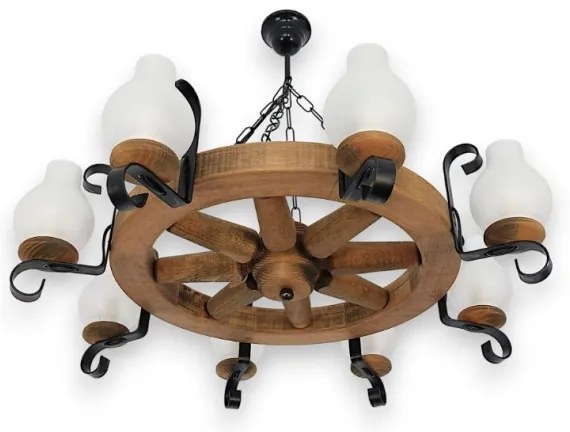 Brilagi - ROATA láncos csillár 8xE14/40W/230V, átm. 70 cm, bükk