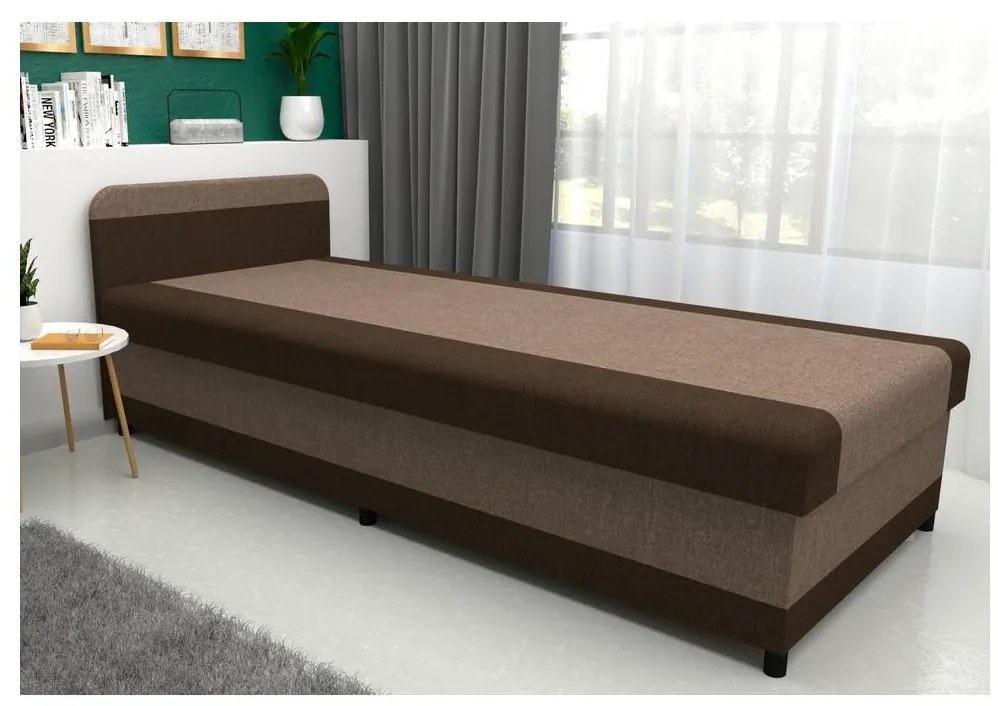 Kárpitozott heverő tárolóval TALI 80x202 barna/bézs