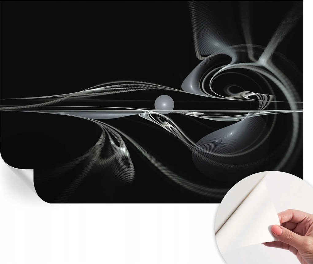 Dekoratív öntapadós fotótapéta Hálószobába Folyékony vonalak 104x70 cm