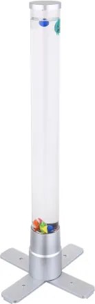 Globo 9017 Állólámpa műanyag ezüst, műanyag átlátszó, kábel PVC fekete, billenőkapcsoló a kábelen, RGB színváltós, HxSzxM: 246x246x611mm, kábelhossz 1800mm, incl. RGB LED 0,06W 230V, 4lm kimenet