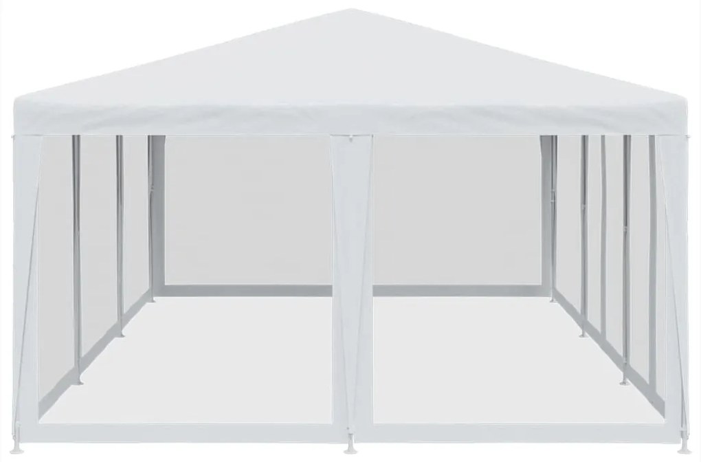 fehér HDPE rendezvénysátor 10 hálós oldalfallal 6 x 4 m