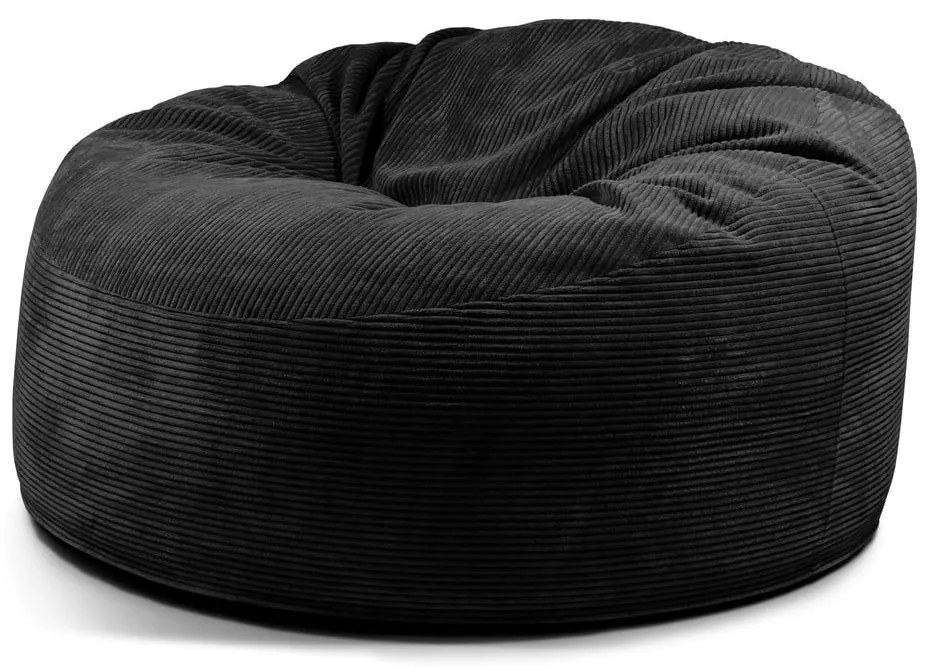 Fekete kordbársony babzsákfotel Om 135 – SLOWDOWN