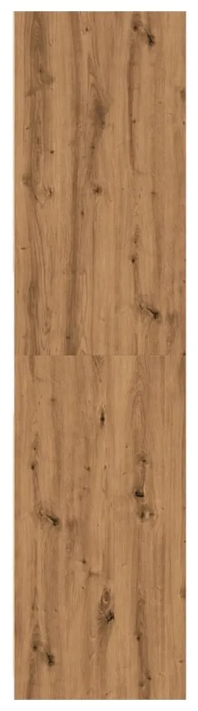 kézműves tölgy színű szerelt fa ruhásszekrény 80 x 50 x 200 cm