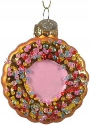 Üveggömb donut színes szórással