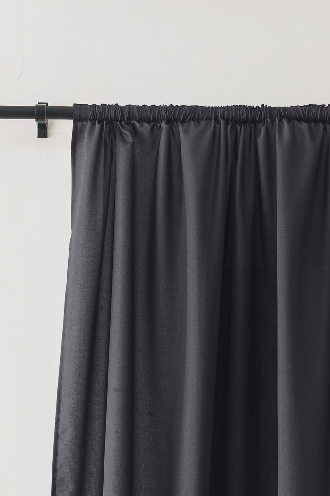 OXFORD sötétszürke függöny 140x250 cm Felfüggesztés: Fém gyűrűk