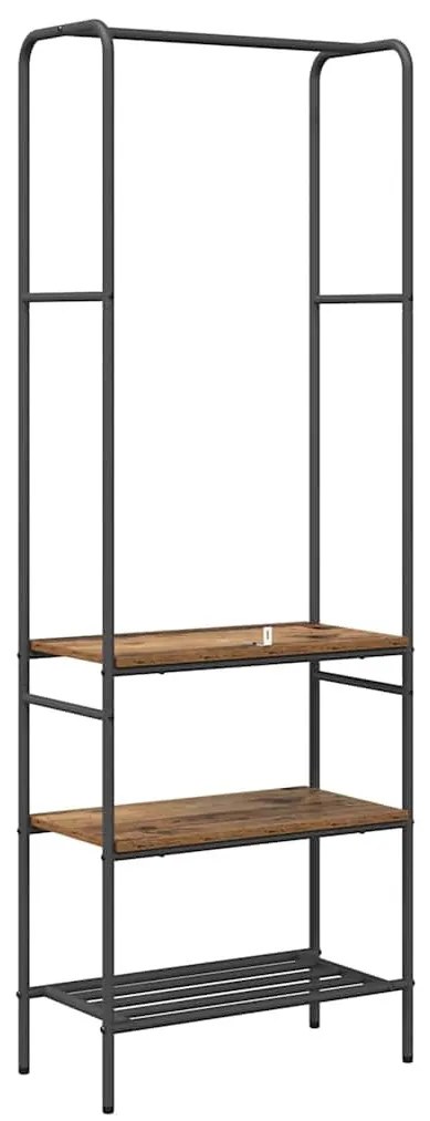 Ruhatartó polcokkal polcokkal Régi fa 60 x 30 x 171 cm Faanyag