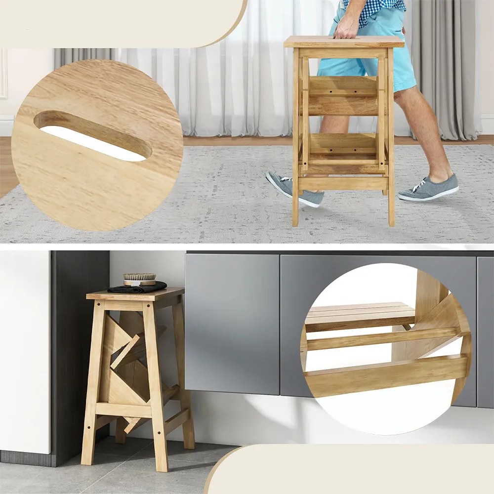 Összecsukható 3 fokos fellépő, natúr