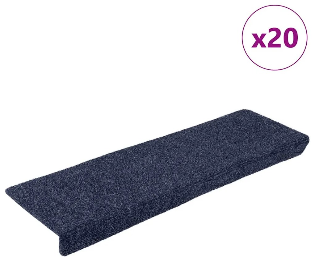 vidaXL 20 db antracitszürke öntapadó lépcsőszőnyeg 65x21x4 cm