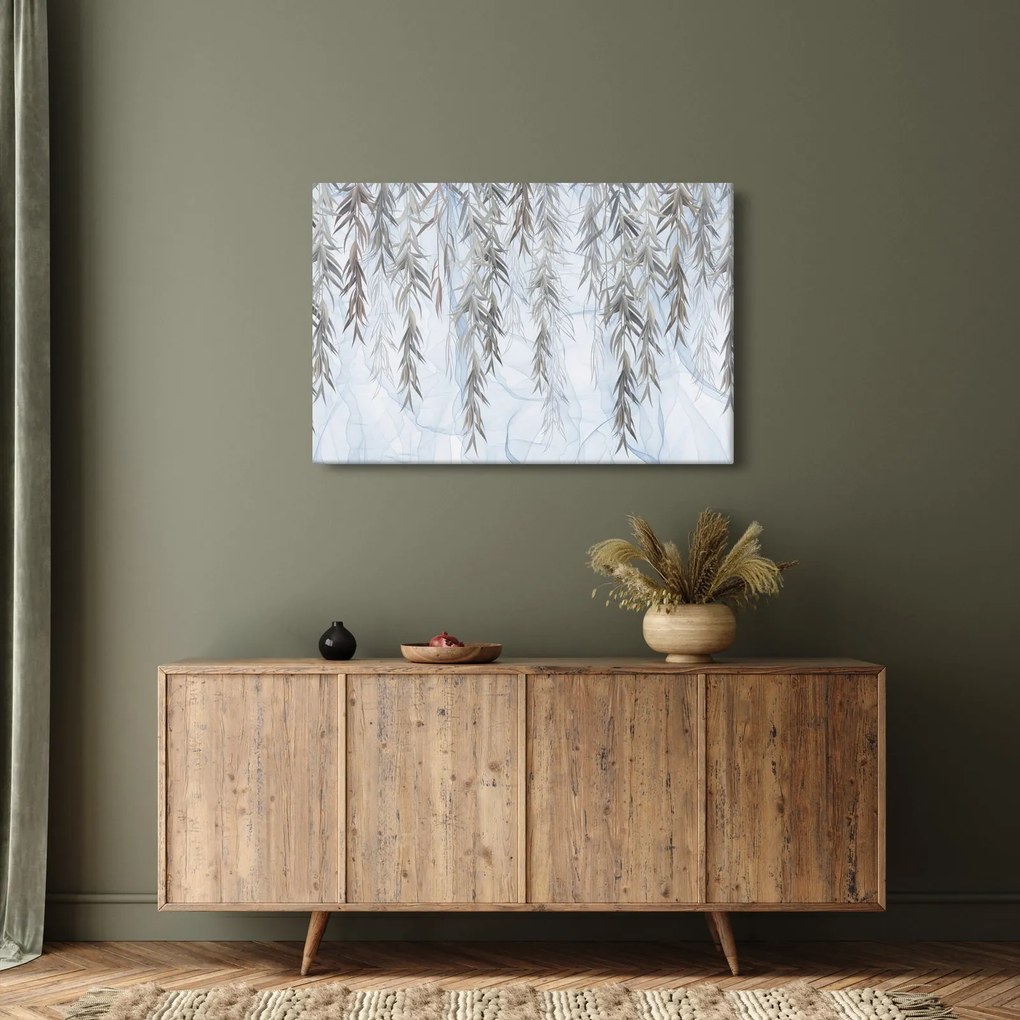 Kép - Fűzfa gallyak kék alapon (90x60 cm)
