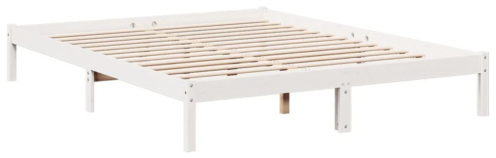 fehér tömör fenyő extra hosszú ágykeret matrac nélkül 160x210cm