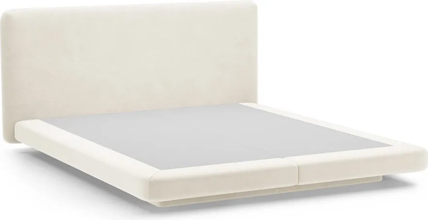 Elefántcsont színű kárpitozott franciaágy 160x200 cm Linea – Micadoni