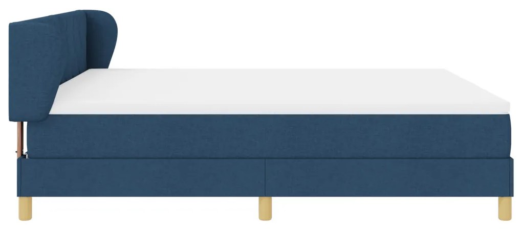 Boxspring Ágy Mattal - Kék, 180x200 cm, Szövet