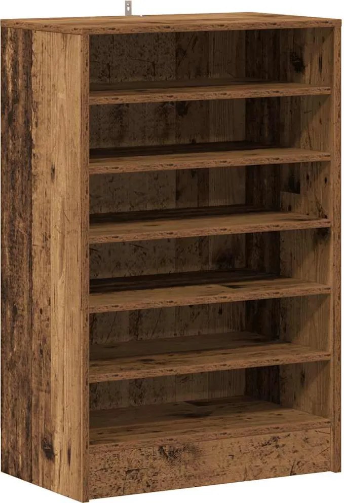 vidaXL antik fa színű szerelt fa cipősszekrény 60 x 35 x 92 cm