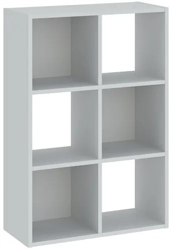 Könyvespolc 6 Rekeszes Fehér Színben CATCHY 61 cm