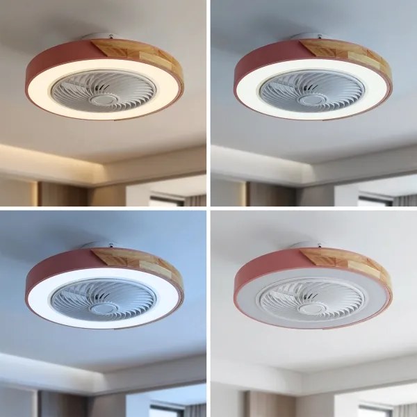 Brilagi - LED dimmelhető lámpa ventilátorral LED/38W/230V 50 cm rózsaszín/tölgy +távirányító